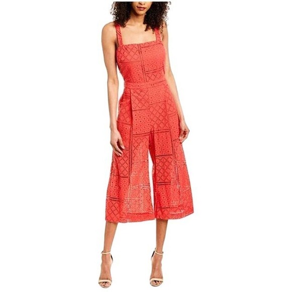 Parker NWT Ashton Eyelet Embroidered Wide-Leg Tie-Back Beach Romper/Jump… - Picture 2 of 15